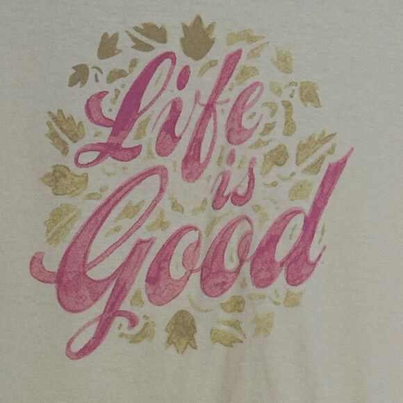LIFE IS GOOD Bundle of 2 Gray & Yellow Short Sleeve T-Shirts Sz M - Picture 9 of 14